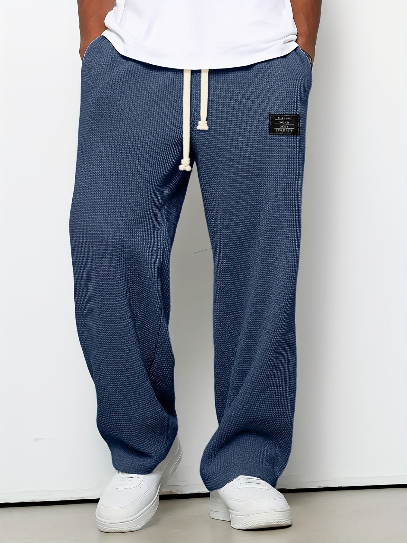 Men's Loose-Fit Wide-Leg & Straight-Leg Sweatpants - Elastic Straight-Leg Trousers with Wide Base, Adjustable Waist, Solid Color Casual Pants Suitable for Spring/Autumn, Machine Washable for Gym,, Casual Attire