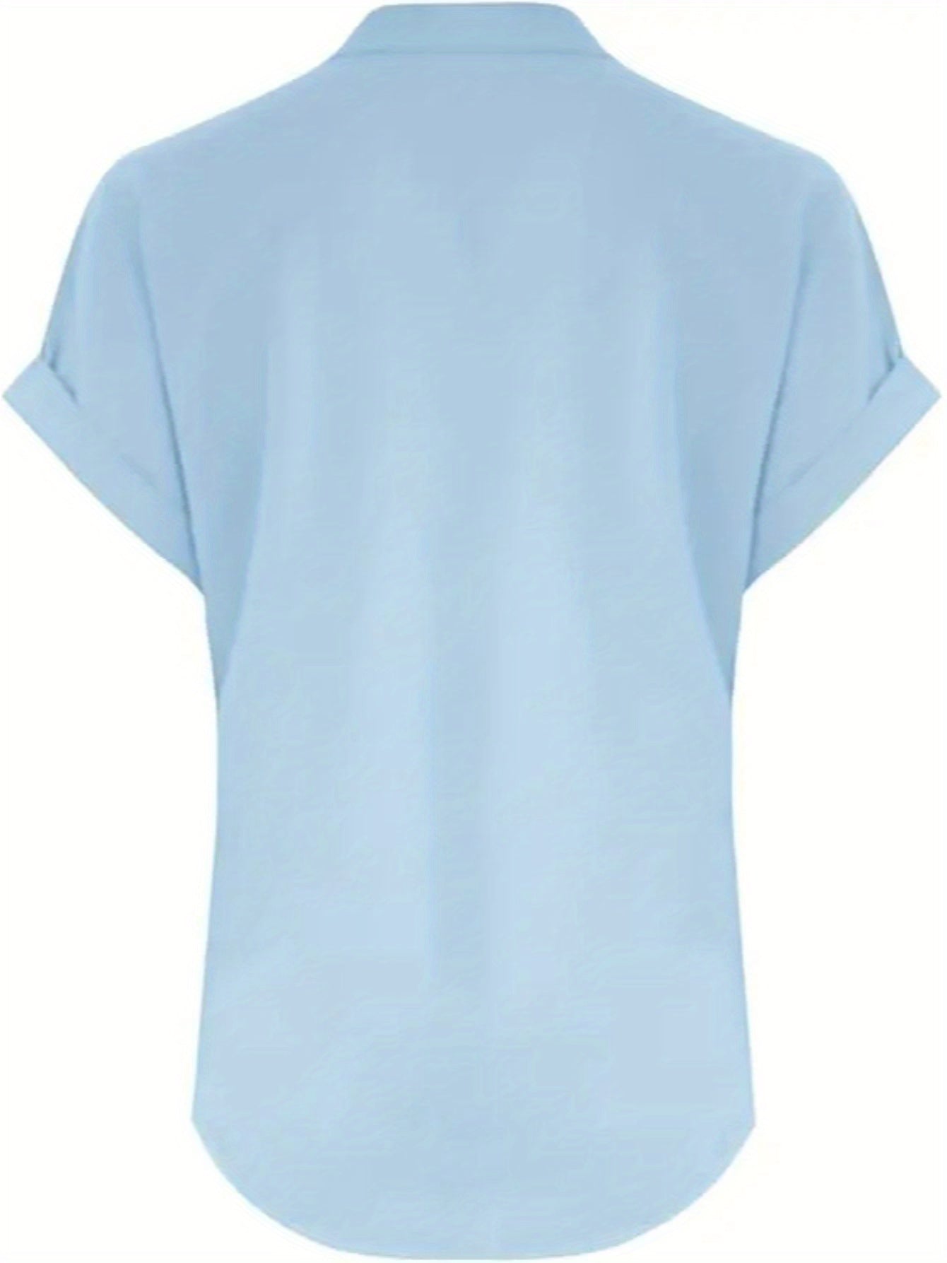 ZOELNIC Women's V-Neck Button-Front Placket T-Shirts - Short Sleeve Casual Summer Tops, Breathable Daily Wear Shirts Suitable for Spring/Summer, Solid Color Casual Wear, Machine Washable (No)
