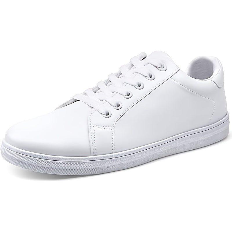 Men's Skateboard Shoes, Trendy Solid Colour Low Top, Comfy Non Slip Lace Up Casual Sneakers, For Men's Outdoor Activities