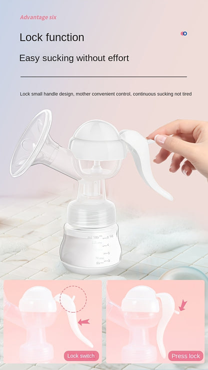 Manual Breast Pump, Manual Breast Milk Collector, Massage, Portable And Silent Milking Device, Nipple Nipple