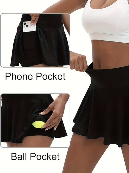 Women's Black White Tibetan Blue Mesh High-Waist Pleated Shorts - product view 28