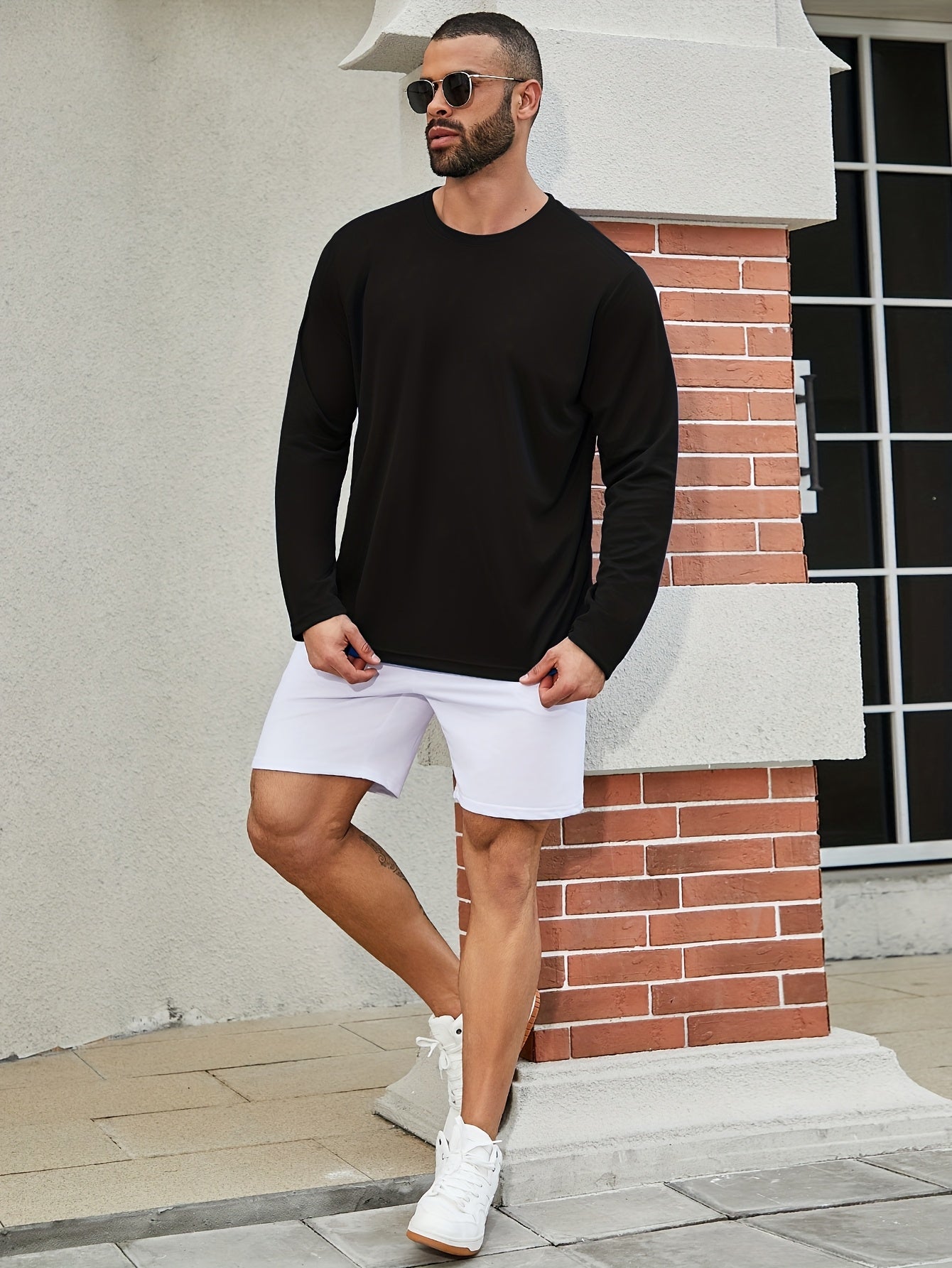 5pcs Men's Casual Sports T-shirt, Breathable And Quick Drying, Suitable for Work Clothes, Fishing Clothes, Construction Site Clothes, Team Building Clothes