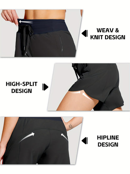 7" Shorts for Women High Waist Quick Dry Shorts with 3 Zipper Pockets Lounge Casual