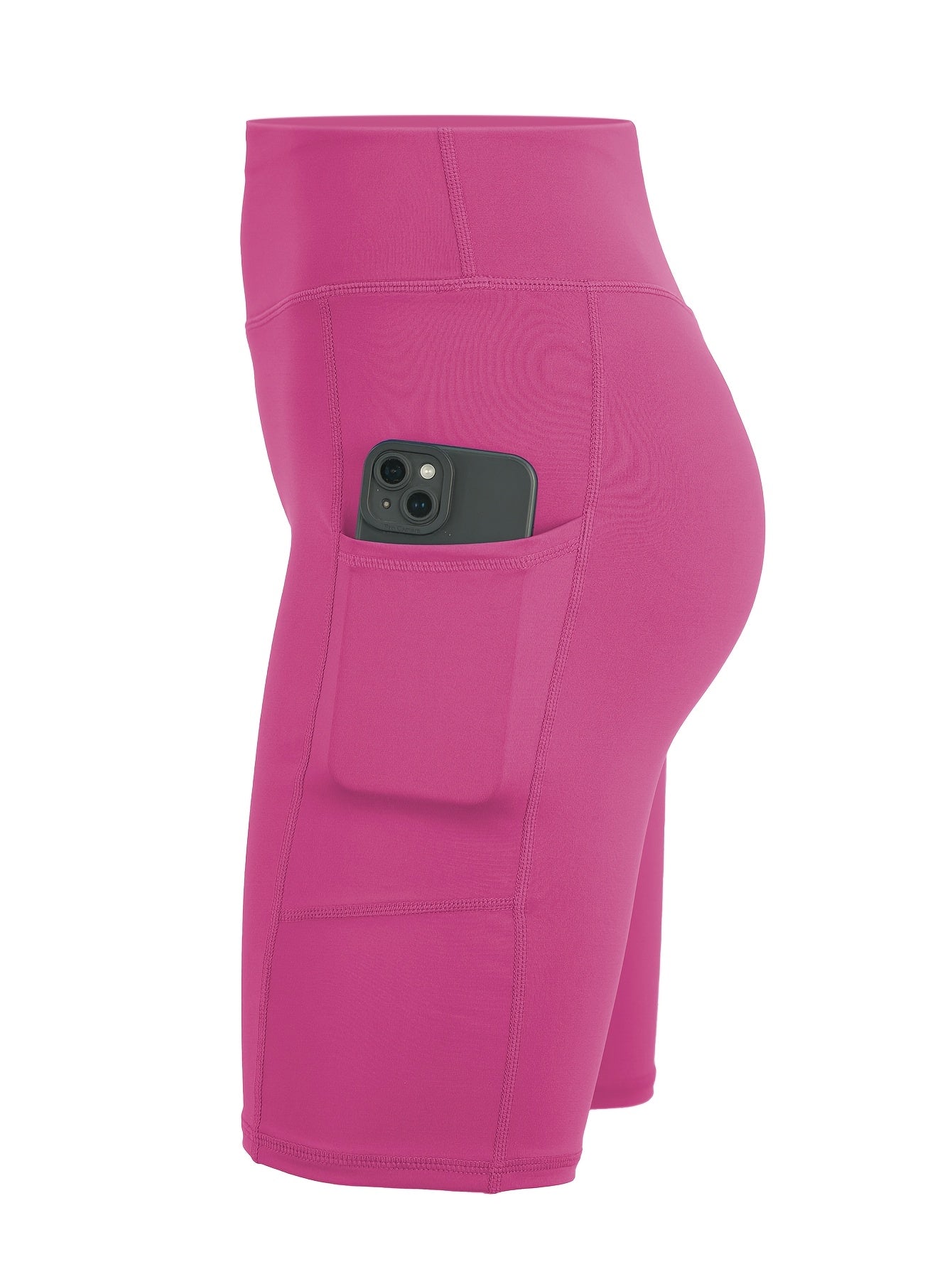 6-pack Large Size Sport Shorts For Women, Fashionable Casual Shorts, High-waist High-stretch Yoga Shorts, 5-inch Shorts With Phone Pocket