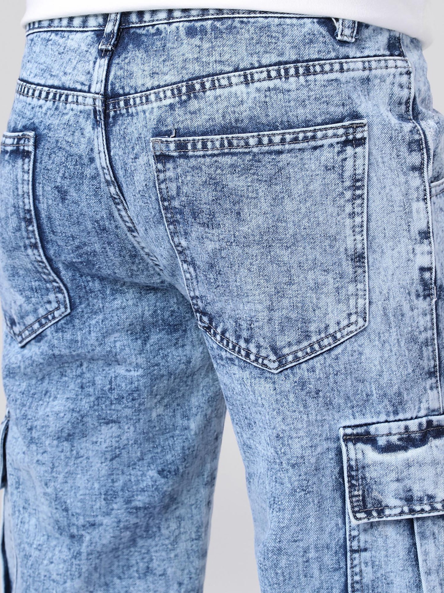 Men's Workwear Jeans: Multi-pocket Design, Loose Straight-leg Fit. Casual Street Style, Comfortable and Versatile, Suitable Casual Outfits, Fashionable Long Pants Straight-leg Jeans Durable Fabric, Suitable All Seasons
