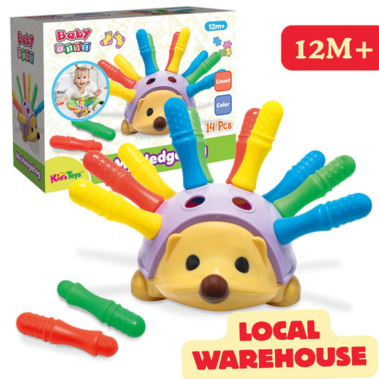 Fine Motor Hedgehog Sorting Toy - 14-piece sorting, matching and color-recognition play – main product image