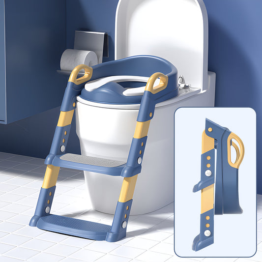 Foldable Potty Training Seat with Steps - Adjustable Height and Soft Cushion – main product image