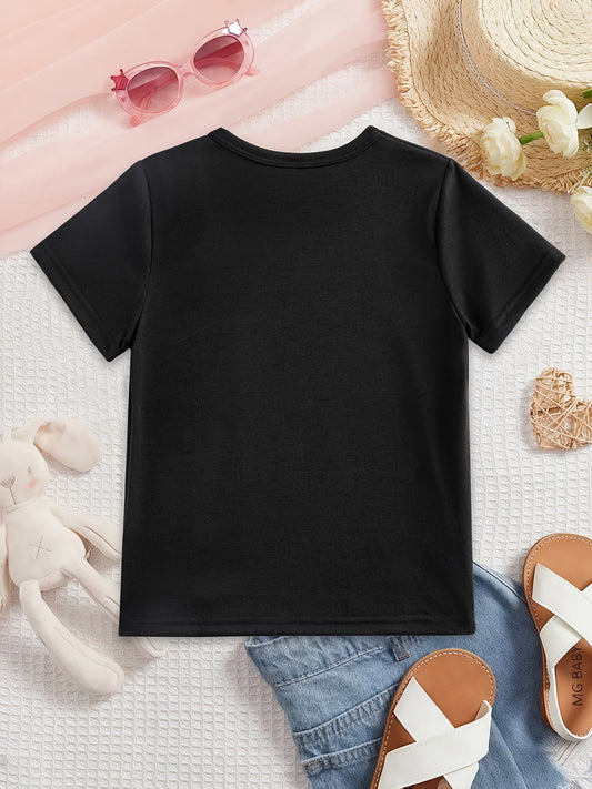 Girls' Bow Detail T-Shirt - Short Sleeve detail view