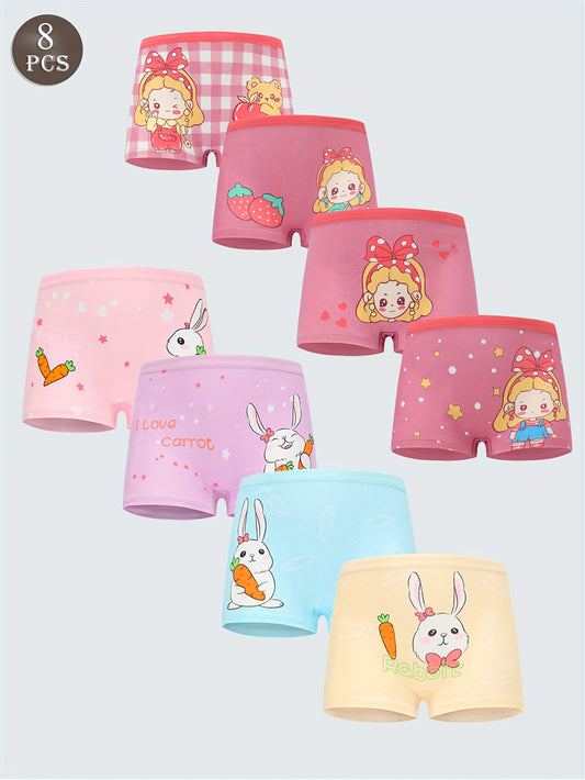 Girls' Boxer Briefs - 8-Pack Assorted Cartoon Print – main product image