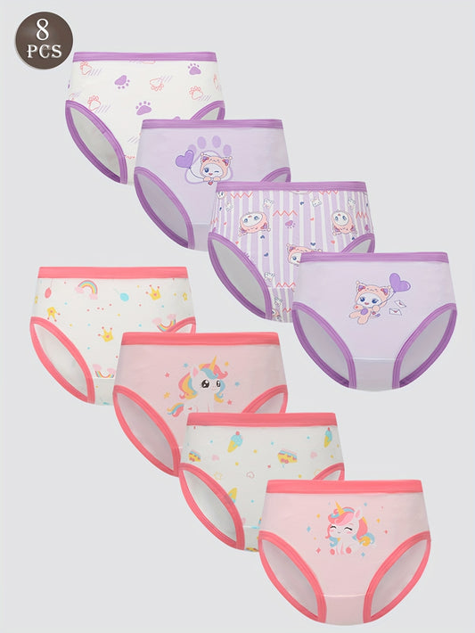 Girls' Briefs - 8-Pack Assorted Cartoon Print – main product image