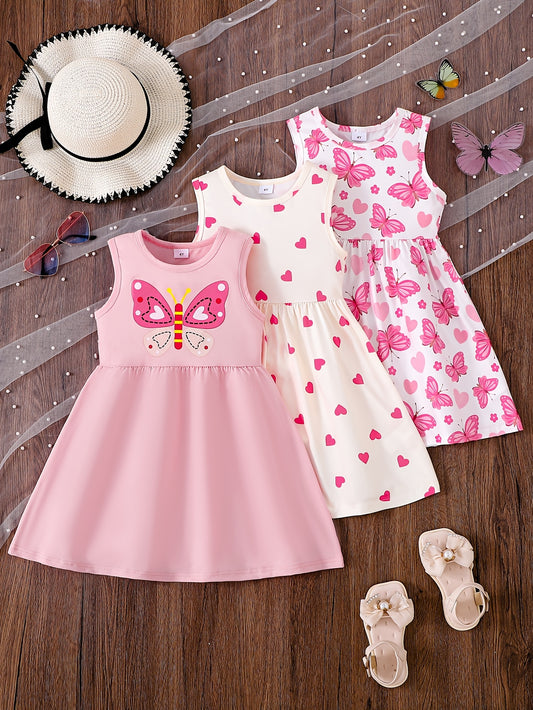 Girls' Butterfly Heart Dress Set - 3-Piece – main product image