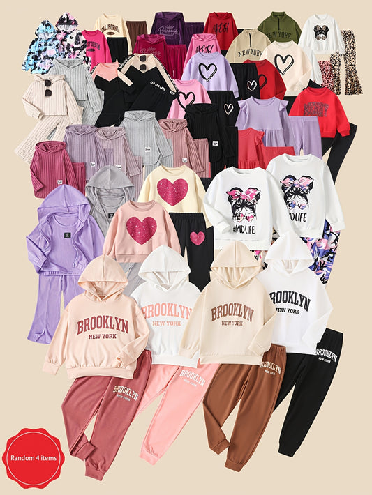Girls Casual Outfit Set - 4-Piece Fall Winter Multipack – main product image
