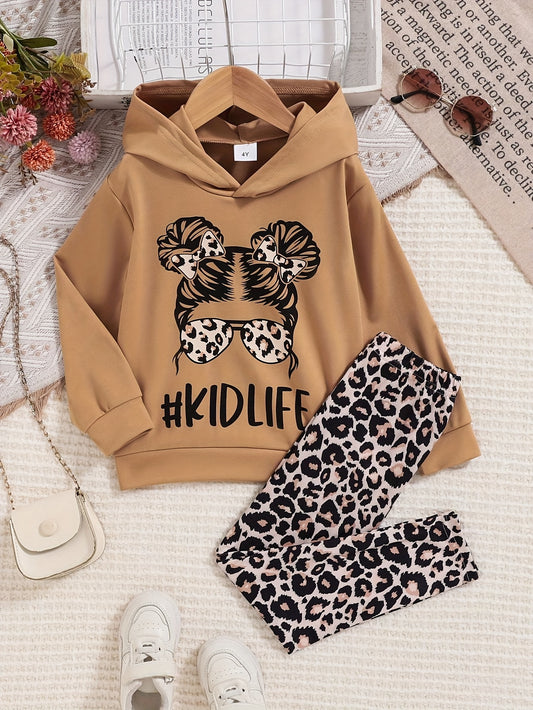 Girls' Casual Outfit Set - Long Sleeve 4581 – Khaki option – main product image