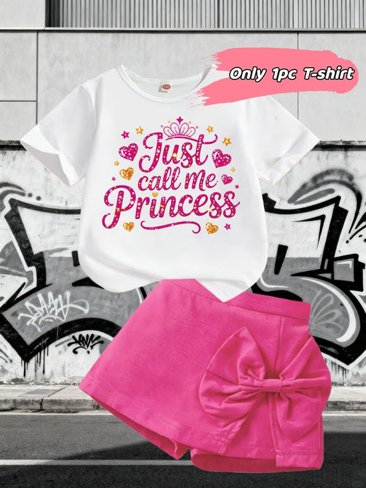 Girls' Casual T-Shirt - Short Sleeve Summer – White option – main product image