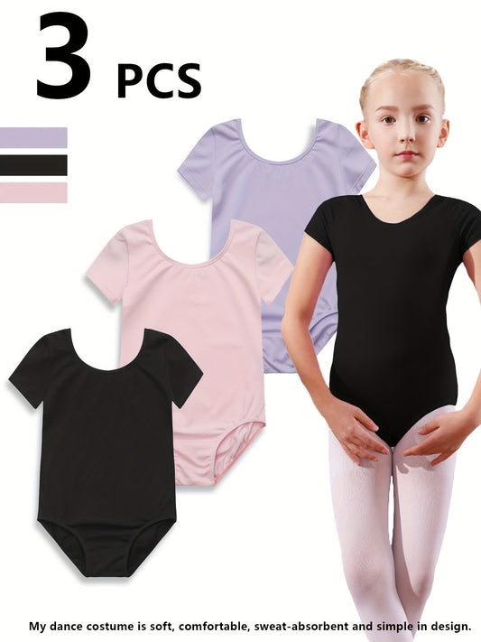 Girls Classic Leotard - Crew Neck Short Sleeve – main product image