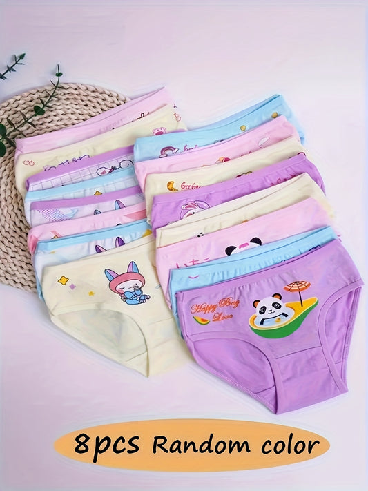 Girls' Cotton Briefs - Assorted Cute Cartoon Prints – Graphic Design 92805 – main product image