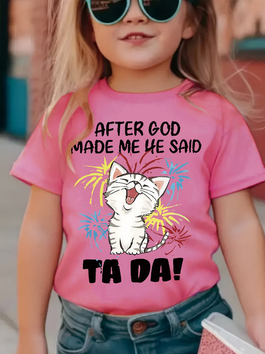 Girls' Cute Kitten T-Shirt - Short Sleeve – main product image