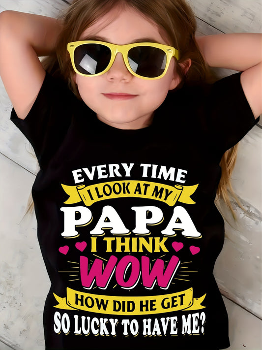 Girls' Dad Quote T-Shirt - Short Sleeve – Black option – main product image
