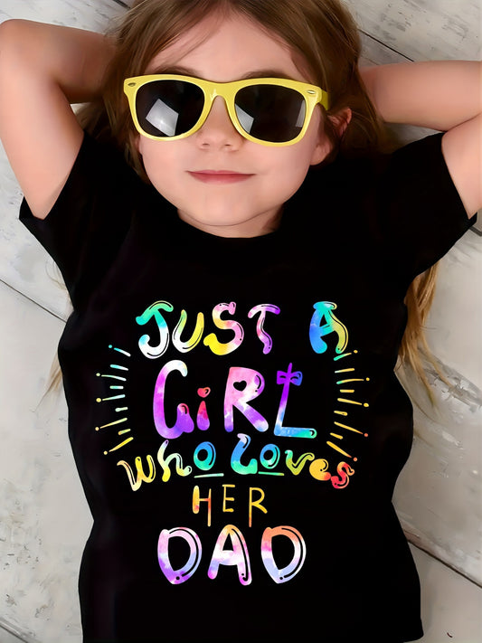 Girls' Daddy's Girl T-Shirt - Family Quote – Black option – main product image