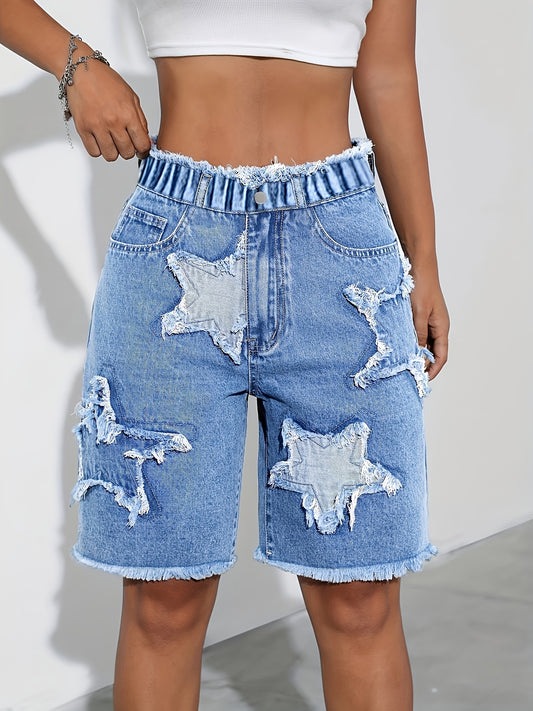 Girls' Denim Shorts - Summer – Blue option – main product image