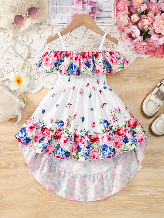 Girls' Floral Dress - Summer – White option – main product image