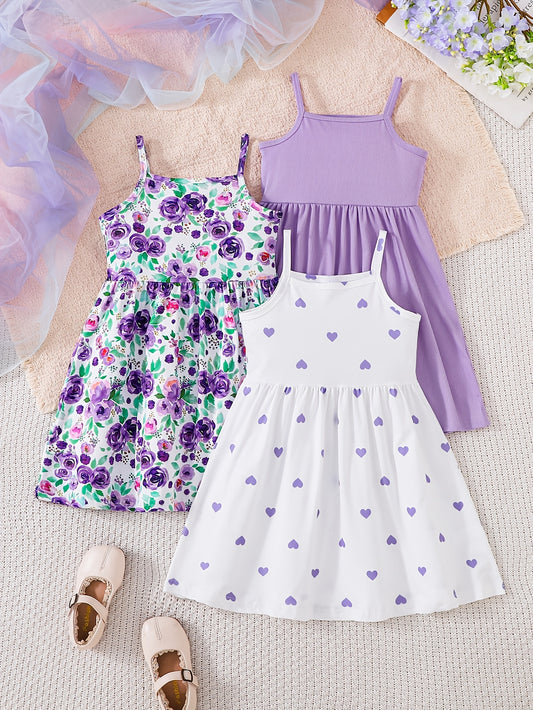 Girls' Floral Outfit Set - Sleeveless Summer 4181 – main product image