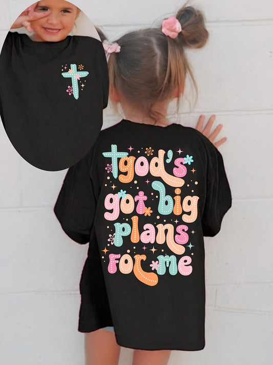 Girls' God's Big Plans T-Shirt - Faith Quote – main product image