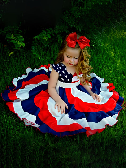 Girls' Patriotic Twirl Dress - Stars & Stripes – main product image