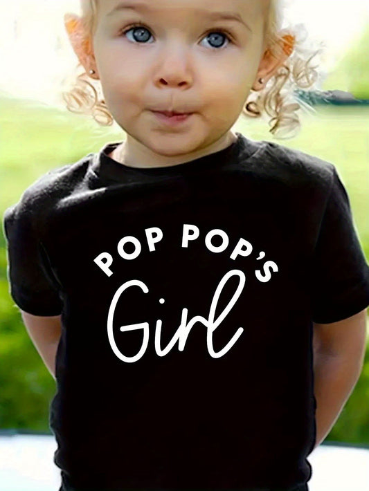 Girls' Pop Pop Girl T-Shirt - Cotton Graphic – Black option – main product image