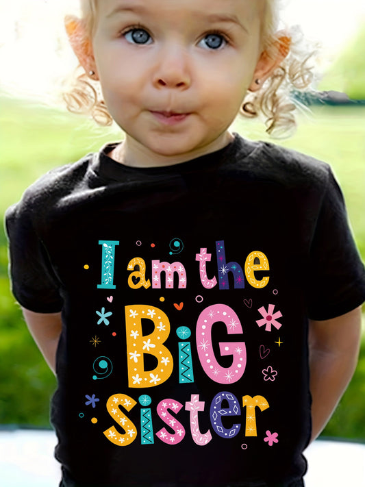 Girls's Graphic Print T-Shirt - Short Sleeve – Black Graphic Design 22053 – Black option – main product image