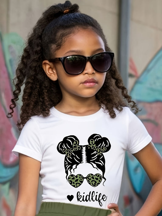 Girls's Solid Color T-Shirt - Short Sleeve – White option – main product image