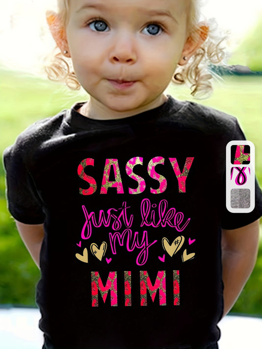 Girls' Sassy Like Mimi T-Shirt - Family Quote – Black option – main product image