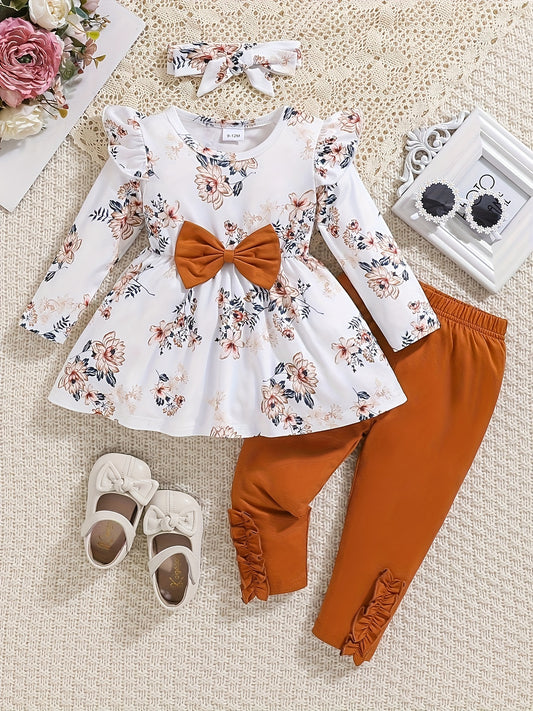 Girls' Solid Color Outfit Set - Long Sleeve Winter – main product image