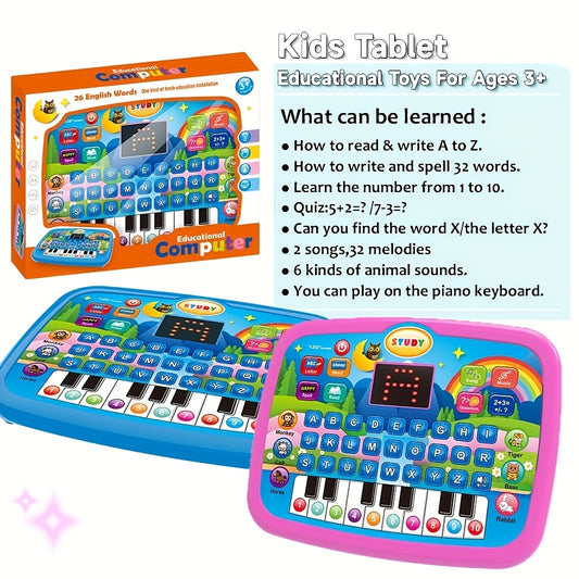Kids Electronic Learning Tablet Toy - Letters, Numbers, Music and Piano Keys – main product image