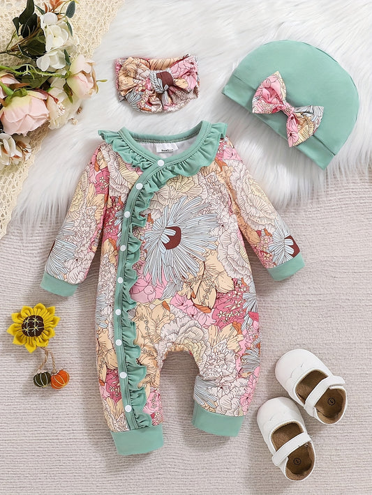 Kids' Outfit Set – Pink Leopard Print The Princess Has Arrived Onesie with Matching Hat for – main product image