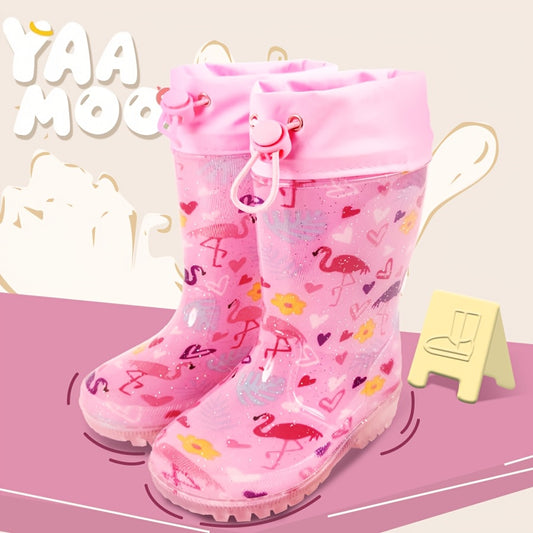 Kids' Rain Boots - Comfort Fit – Bright Pink Color – Pink option – main product image