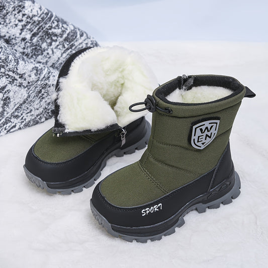 Kids' Snow Boots - Non-Slip Sole & Plush Lined – Black option – main product image