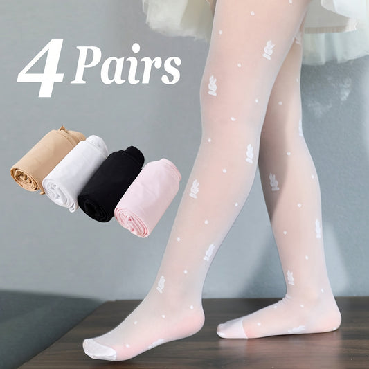 Kids' Solid Color Pantyhose - 4-Piece Pack – main product image