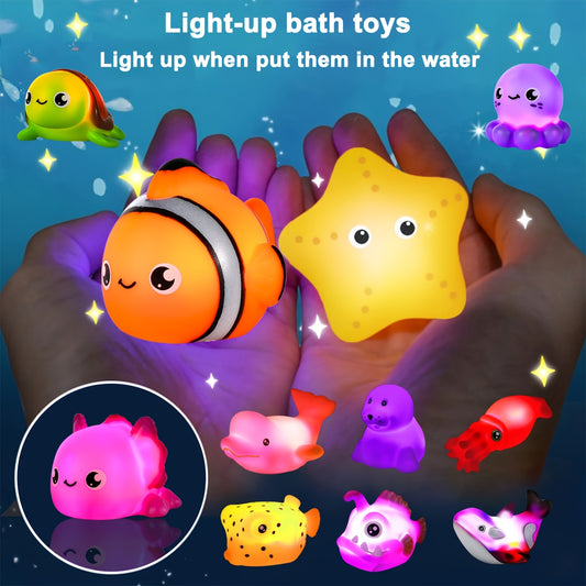 Light-Up Floating Bath Toys 6-Pack - Six colorful light-up floating toys – main product image