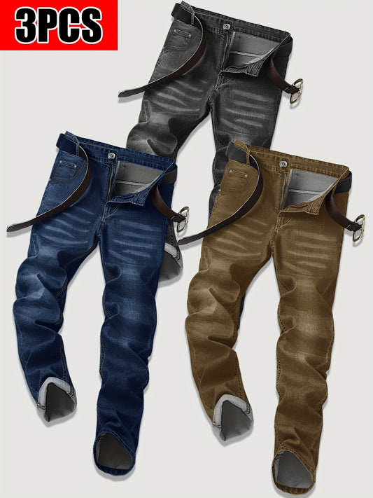 Men's 3-Pack Slim-Fit Stretch Jeans - Multi-Color Denim Value Set – main product image