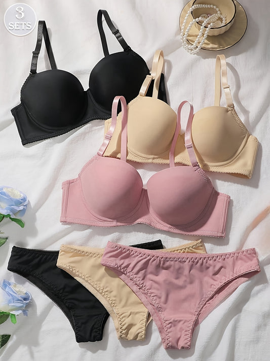 Men’s 3-Pack Women's Lingerie Set - Breathable Daily Comfort – main product image