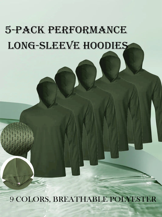 Men's 5 Pack Performance Long Sleeve Hoodies – main product image