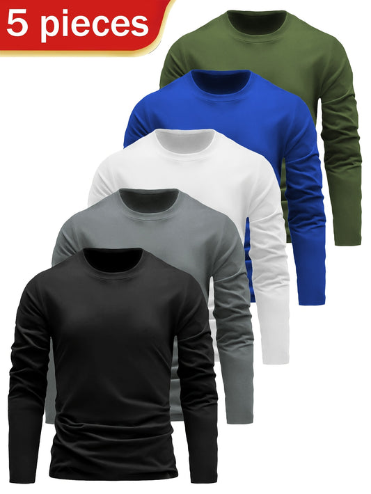 Men's Active Shirt Multipack – Men's Quick-Dry Sports Shirts 5-Pack - Long Sleeve – Black option – main product image