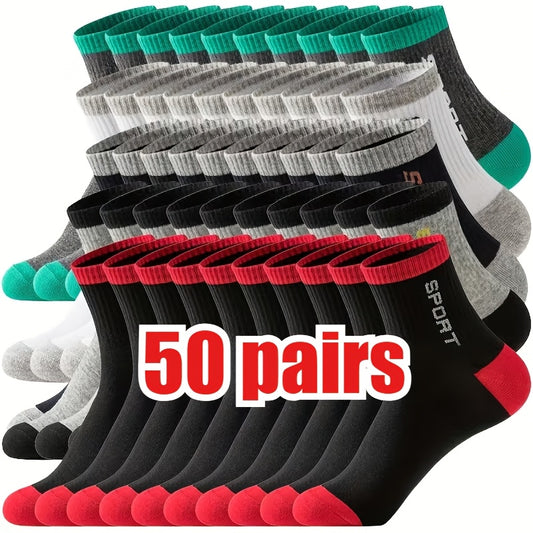 Men's Athletic Crew Socks - 50-Pair Pack – 50 pairs of combimat – main product image