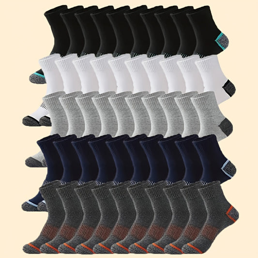 Men's Athletic Crew Socks - 50-Pair Pack – 6-Color Selection – main product image