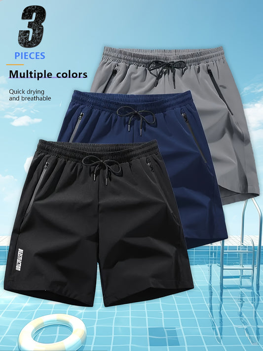 Men's Athletic Shorts - Drawstring Waist With Pockets – 5-Variant Selection – Black option – main product image