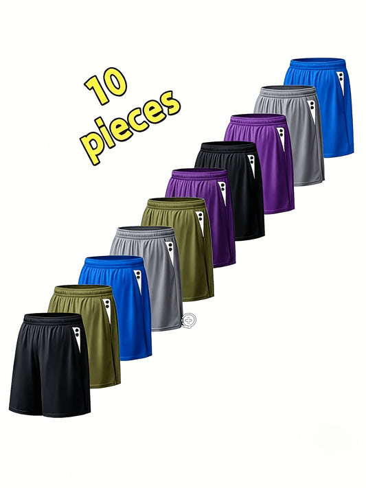 Men's Athletic Shorts - Quick Dry With Pockets – 10 Pack / 10 color sets – main product image