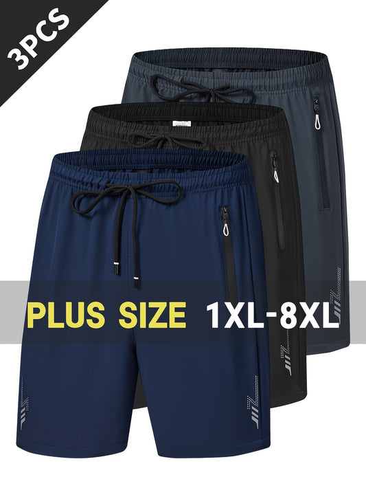 Men's Athletic Shorts - Quick Dry With Pockets – Sizes 1XL–8XL – Black option – main product image