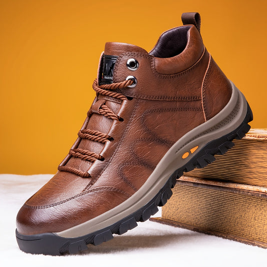 Men's Boots – Non-Slip Sole for Outdoor & – Black High Top / High top brown – Black option – main product image