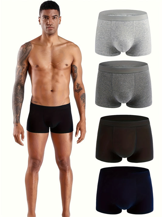 Men's Boxer Briefs - Breathable 4 Pack – 4pcs Cotton Stretch – main product image